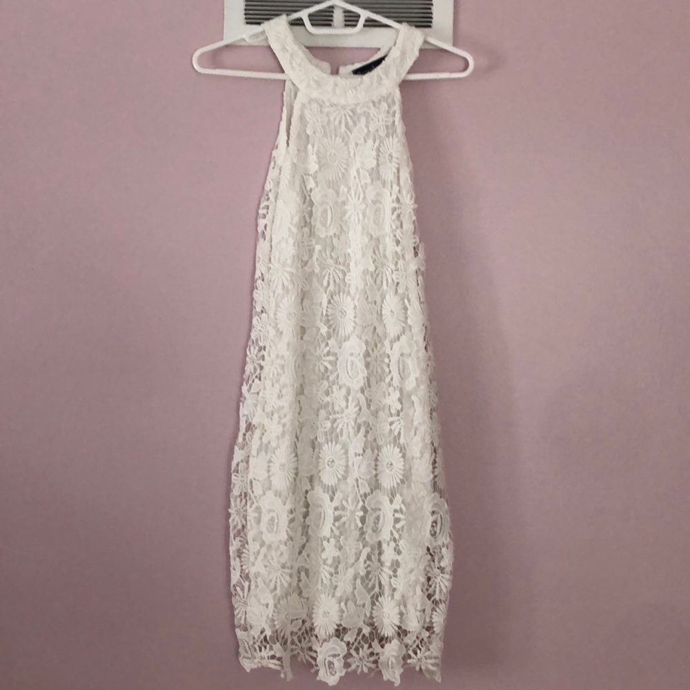 White lace halter dress